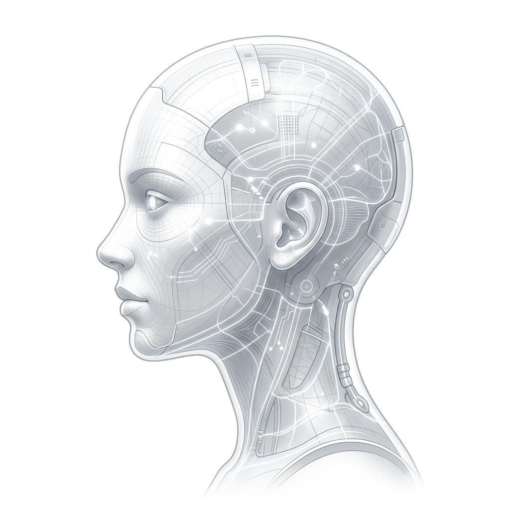 Futuristic AI wireframe motif